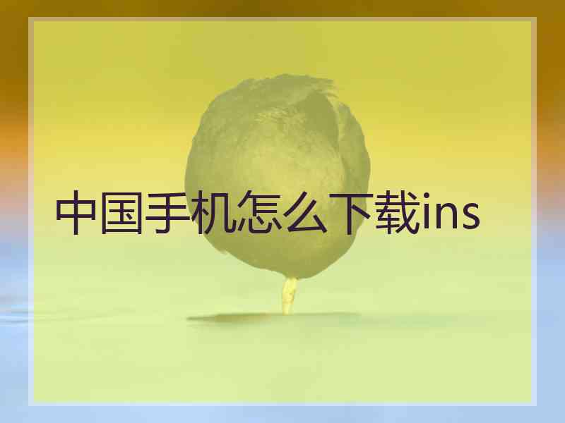 中国手机怎么下载ins