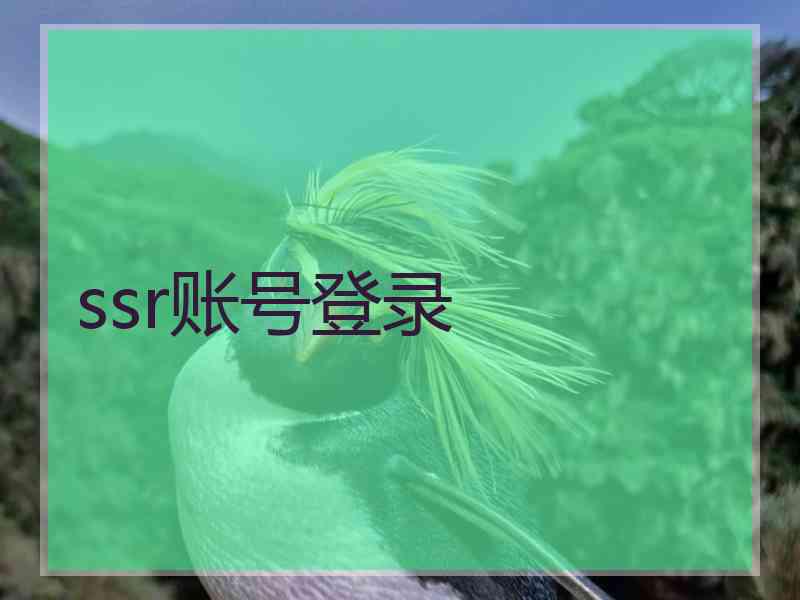 ssr账号登录