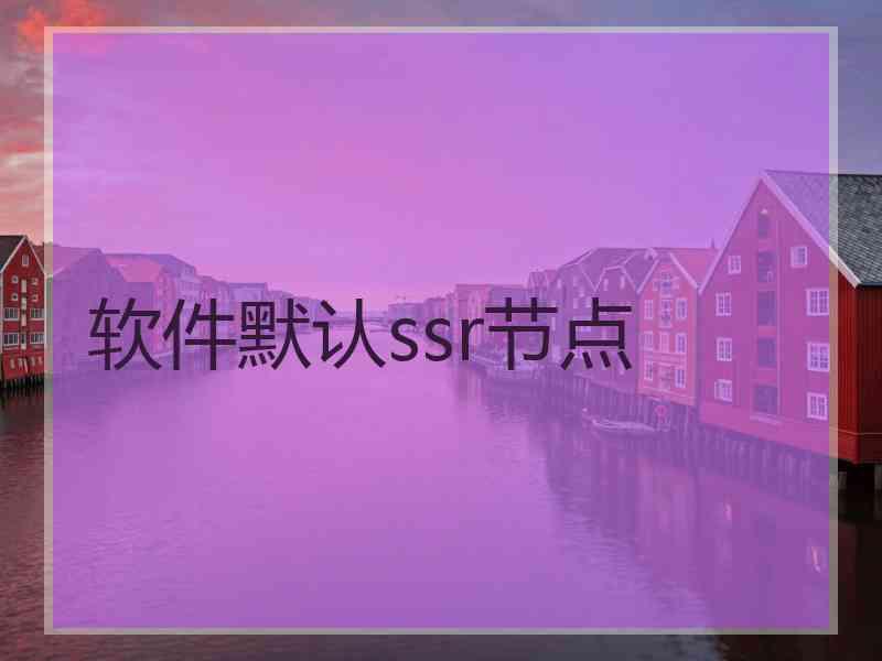 软件默认ssr节点