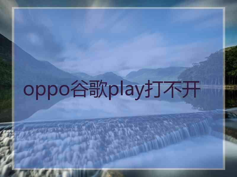 oppo谷歌play打不开