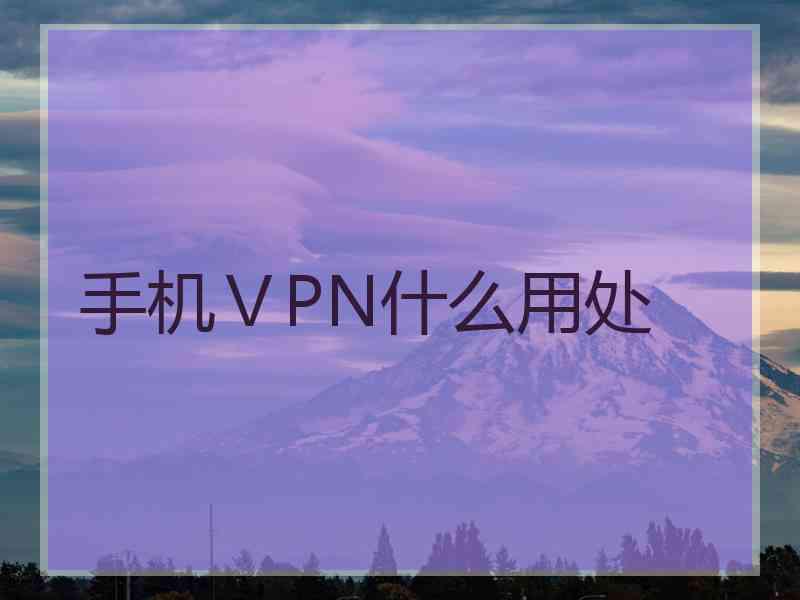 手机ⅤPN什么用处