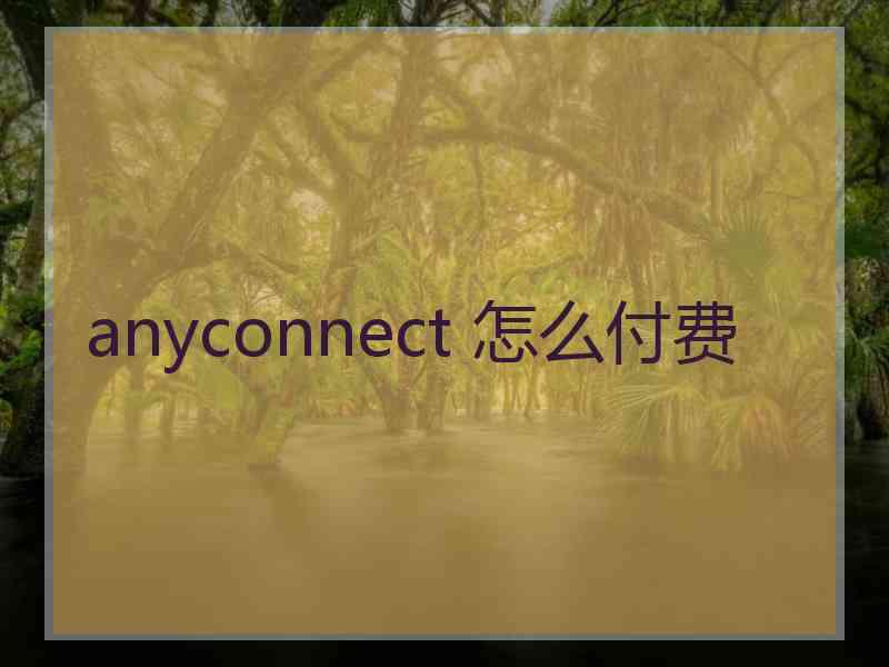 anyconnect 怎么付费