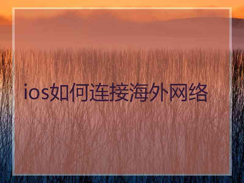 ios如何连接海外网络