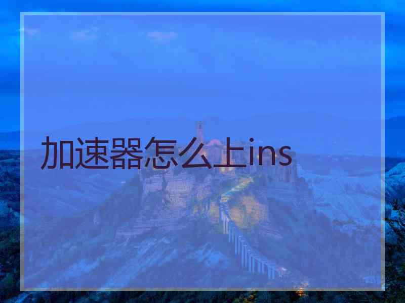 加速器怎么上ins