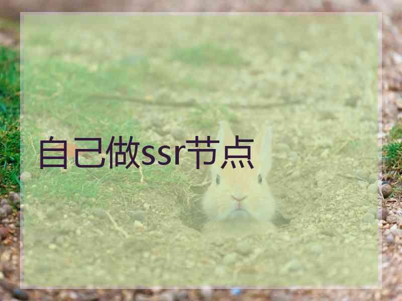 自己做ssr节点