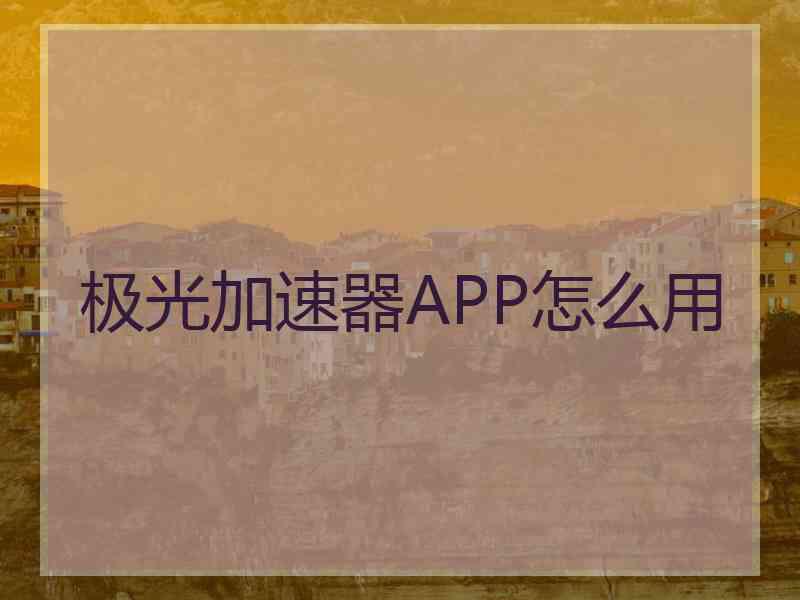 极光加速器APP怎么用