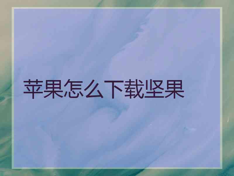 苹果怎么下载坚果