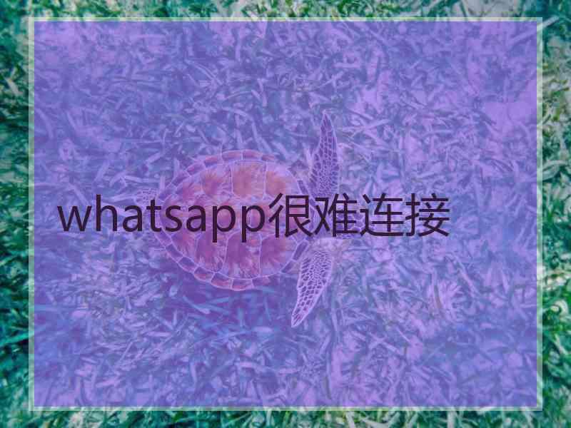 whatsapp很难连接