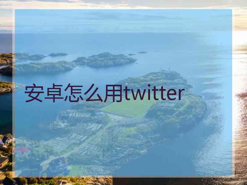 安卓怎么用twitter