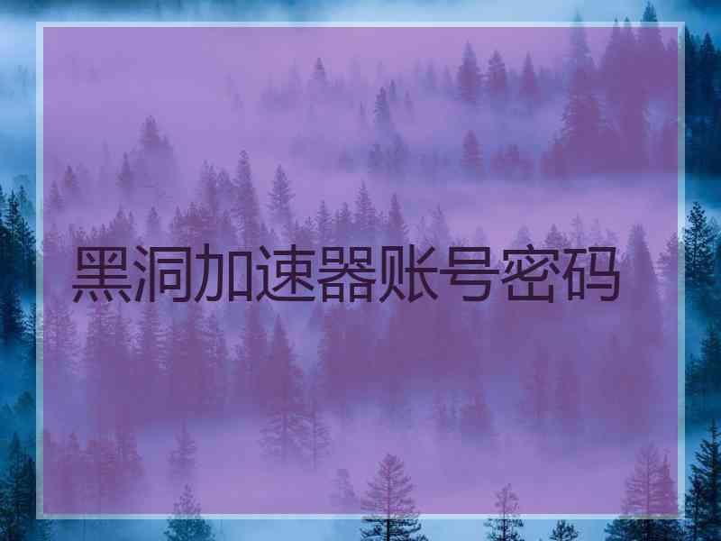 黑洞加速器账号密码